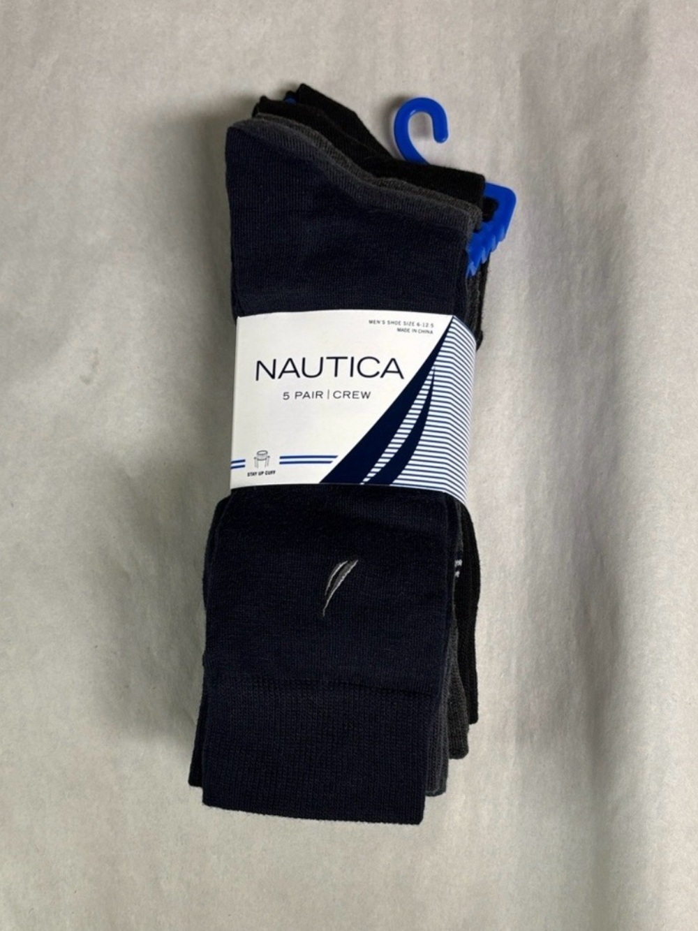 New Nautica Socks Men’s 5 Pair Multicolor Crew Sock Business Casual Dress Active